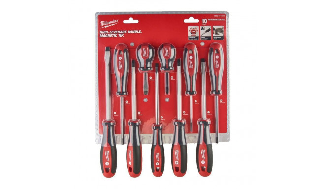 MILWAUKEE SCREWDRIVERS SET 10 pcs. (PH&PZ&SL)