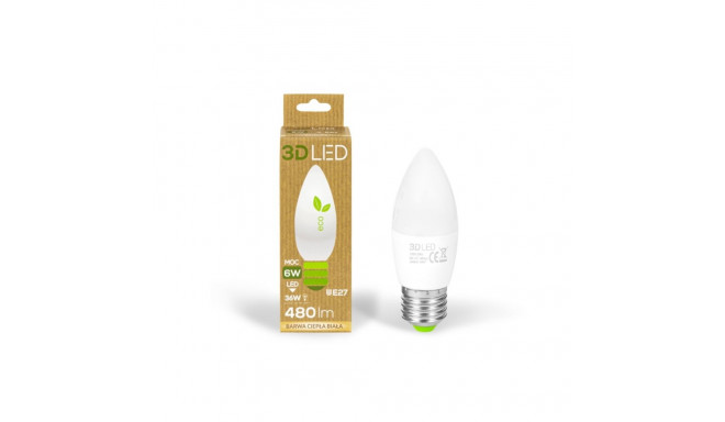 3D LED Eco pirn küünal E27 6W EOL