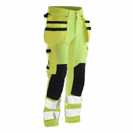 Jobman stretch vööpüksid eemaldatavate ripptaskutega 2291 Hi-Vis kollane 52