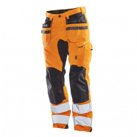 Jobman stretch ripptaskutega vööpüksid 2240 Hi-Vis oranž EOL 48