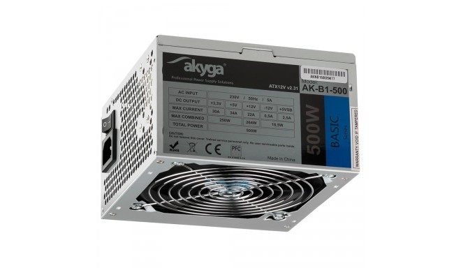 Akyga power supply unit Basic ATX 500W AK-B1-500 Fan 12cm P4 3xSATA PCI-E