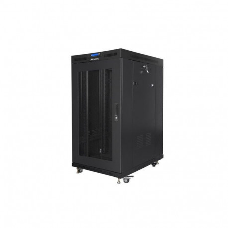 põrandaseisev 19" 22U 800x1000 must perforeeritud LCD uksega rack-kapp Lanberg (flat pack) V2