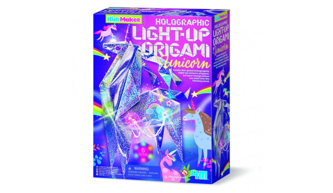 4M KidzMaker DIY set Holographic Light Up Origami Unicorn