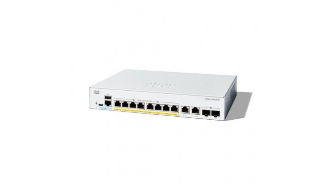 Cisco Catalyst 1300-8FP-2G Managed Switch, 8 Port GE, Full PoE, 2x1GE Combo, Limited Lifetime Protec