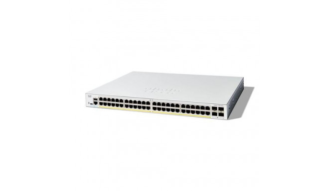 Cisco Catalyst 1300-48FP-4G Managed Switch, 48 Port GE, Full PoE, 4x1GE SFP, Limited Lifetime Protec