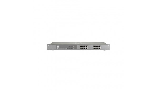 LevelOne 16-Port Fast Ethernet PoE Switch, 802.3at/af PoE, 120W