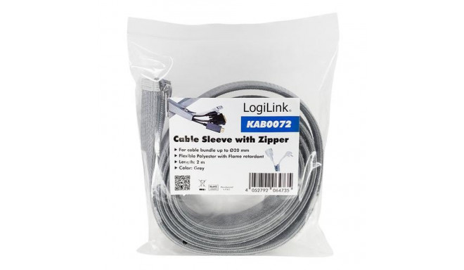 LogiLink KAB0072 cable sleeve Grey 3 cm