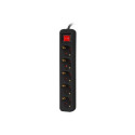 Lanberg PS1-05F-0300-BK power extension 3 m 5 AC outlet(s) Indoor Black