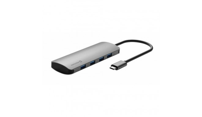 Swissten 44040101 interface hub USB Type-C 5000 Mbit/s Aluminium