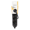 Deltaco GT-0421 power extension 3 m 4 AC outlet(s) Indoor Black