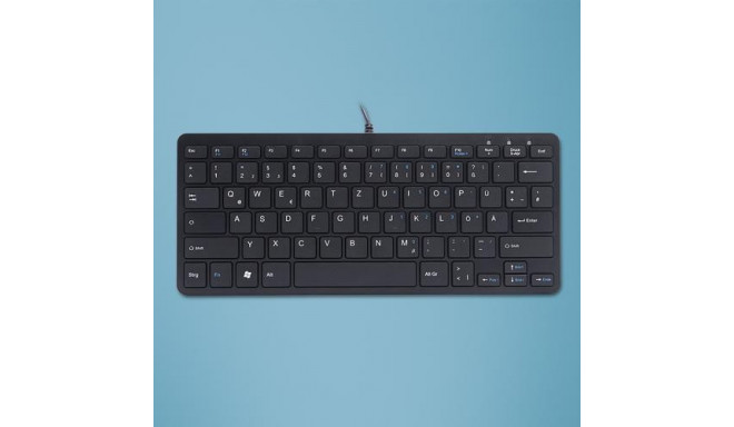 R-Go Tools Ergonomic keyboard R-Go Compact, compact keyboard, flat design, QWERTZ (DE), wired, black