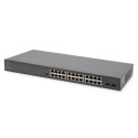 Digitus 24-Port Gigabit PoE Networkswitch,19 Zoll, unmanaged,2 Uplink Ports, SFP, 370 W, af/at Digitus 24-Port Gigabit PoE Networkswitch,19 Zoll, unmanaged,2 Uplink Ports, SFP, 370 W, af/at