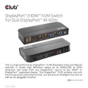 CLUB3D DisplayPort/HDMI KVM Switch For Dual DisplayPort 4K 60Hz