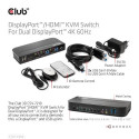 CLUB3D DisplayPort/HDMI KVM Switch For Dual DisplayPort 4K 60Hz