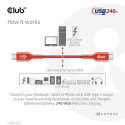 CLUB3D USB2 Type-C Bi-Directional USB-IF Certified Cable Data 480Mb, PD 240W(48V/5A) EPR M/M 3m / 9.