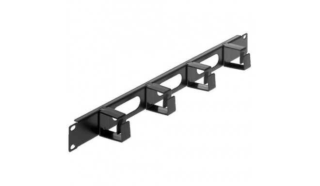Intellinet 19" Cable Management Panel, 1U, 4 short plastic rings, Black