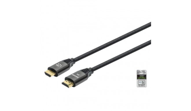 Manhattan HDMI Cable with Ethernet, 8K@60Hz (Ultra High Speed), 1m (Braided), Male to Male, Black, 4