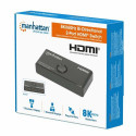 Manhattan HDMI Switch 2-Port, 8K@60Hz, Bi-Directional, Black, Displays output from x1 HDMI source to