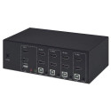 Manhattan HDMI KVM Switch 4-Port, 4K@30Hz, USB-A/3.5mm Audio/Mic Connections, Cables included, Audio