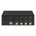 Manhattan HDMI KVM Switch 4-Port, 4K@30Hz, USB-A/3.5mm Audio/Mic Connections, Cables included, Audio