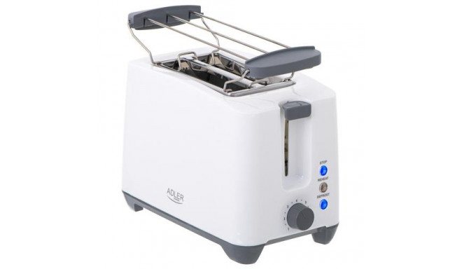 Adler AD 3216 toaster 2 slice(s) 1000 W Grey, White