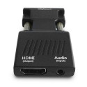 Savio CL-145 VGA to HDMI converter Audio Full HD Black - Audio/Multimedia