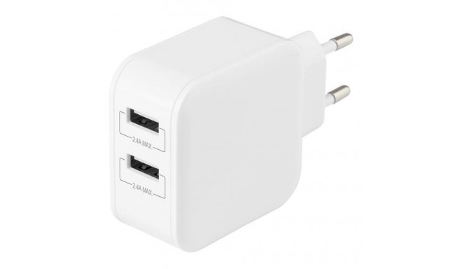Deltaco USB-AC175 mobile device charger White Indoor