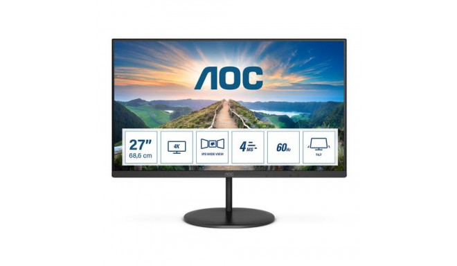 AOC V4 U27V4EA computer monitor 68.6 cm (27&quot;) 3840 x 2160 pixels 4K Ultra HD LED Black