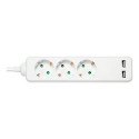 Deltaco GT-0310 power extension 1.5 m 3 AC outlet(s) Indoor White