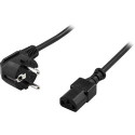 Deltaco DEL-109E power cable Black 1 m C13 coupler