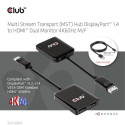 CLUB3D Multi Stream Transport (MST) Hub DisplayPort 1.4 to HDMI Dual Monitor 4K60Hz M/F