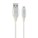 Gembird CC-USB2B-AMMBM-1M-BW2 USB cable USB 2.0 Micro-USB B USB A Silver, White