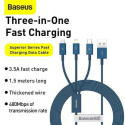 Baseus CAMLTYS-03 USB cable 1.5 m USB A USB C/Micro-USB B/Lightning Blue
