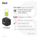 CLUB3D Travel Charger PPS 45W GAN technology, Dual port USB Type-C, Power Delivery(PD) 3.0 Support