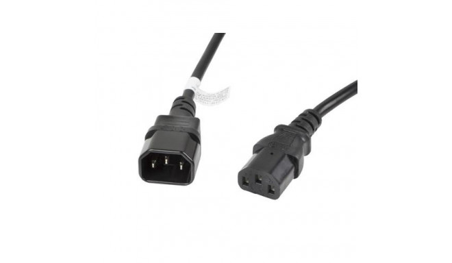Lanberg CA-C13E-11CC-0030-BK power cable Black 3 m C13 coupler C14 coupler