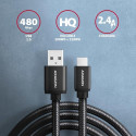 Axagon BUMM-AM10TB USB cable USB 2.0 1 m Micro-USB B USB A Black