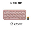 Logitech Pebble Keys 2 K380s keyboard Universal RF Wireless + Bluetooth QWERTY US International Pink