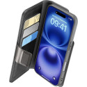 Kaardivahega mobiiliümbris Cellular Line iPhone 16 Wallet Agenda, must