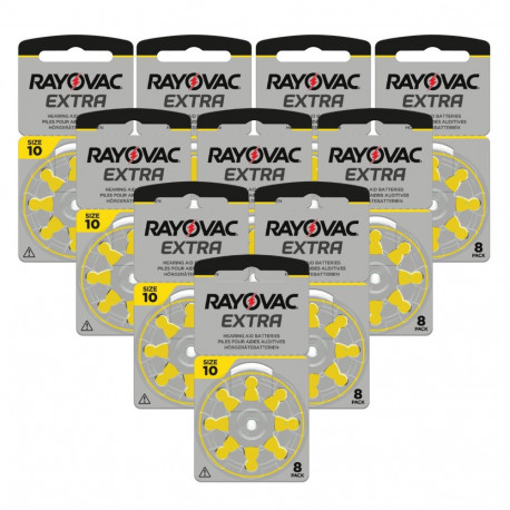 Batteries for Hearing Aids Rayovac Extra 10 80 Units.