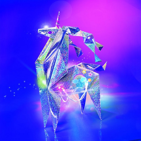4M KidzMaker DIY komplekt holograafiline valgusega origami ükssarvik