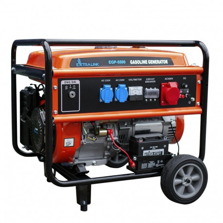 Extralink EGP-5500, 5000 W, 220 V, 25 L, Bensiin, 1.87 l/h, Käsitsi/Elektrooniline