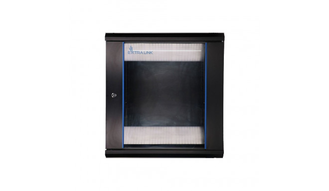Extralink seinakinnitusega must rackmount kapp 12U 600x450
