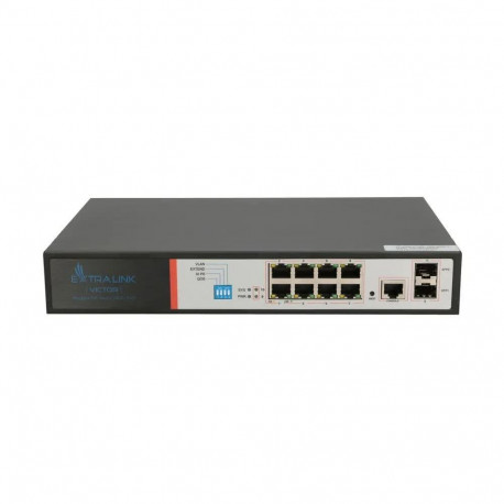 Extralink PoE kommutaator VICTOR 8x Gigabit PoE/PoE+, 2x SFP, 1x konsoolport, 150W, hallatav