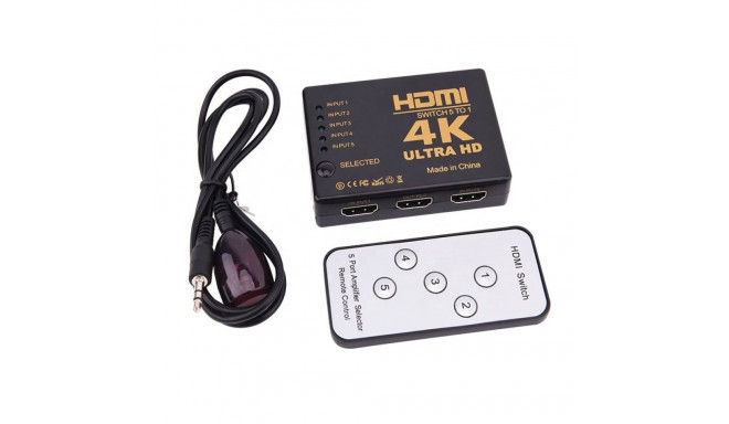 RoGer HDMI 4K High Speed Splitter 5 HDMI inputs / Remote Controller / Infrared Cable