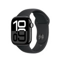 Apple Watch Series 10 GPS + Cellular 42mm Jet Black Aluminium Case with Black Sport Band - S/M