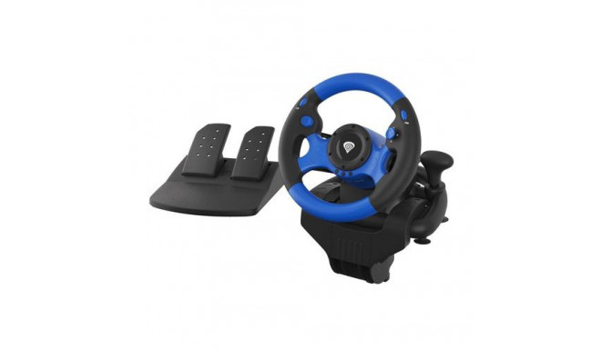 GENESIS Seaborg 350 Black, Blue USB Steering wheel + Pedals Nintendo Switch, PC, PlayStation 4, Play