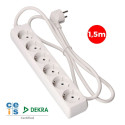 6-socket plugboard without power switch EDM Schuko (1,5 m)