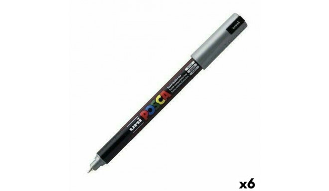 Felt-tip pens POSCA PC-1MR Silver (6 Units)