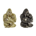 Dekoratīvās figūriņas DKD Home Decor 22 x 23,5 x 31 cm Sudrabains Bronza Koloniāls Gorilla (2 gb.)