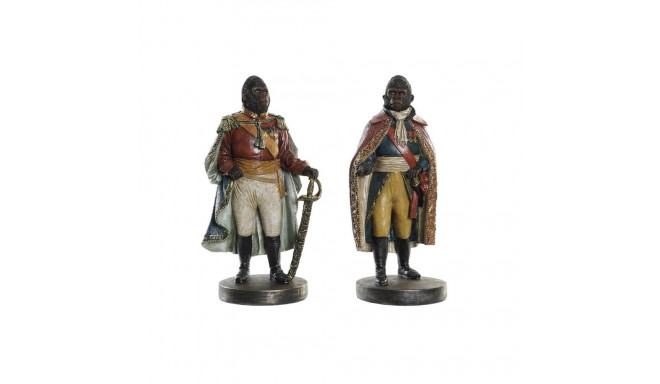 Dekoratiivkuju DKD Home Decor 14 x 12,5 x 31,5 cm Pruun Mitmevärviline Koloniaalne Gorilla (2 Ühikut